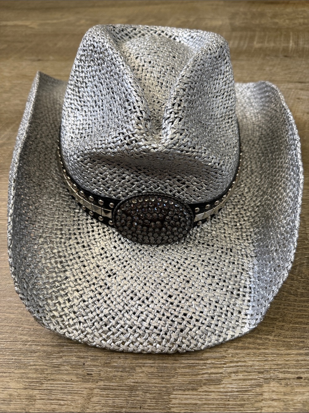 Peter Grimm Women's Gila Drifter Rhinestone Cowgirl Hat Metallic Silver OS